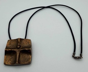 Made in Germany Sculptural Square Pendant Necklace
