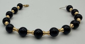 14K Gold and Black Beaded Bracelet