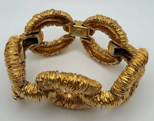 Vintage Les Bernard Inc. Gold-Tone Textured Link Bracelet