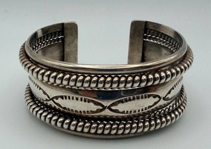 Sterling Silver Tahe Beaded Cuff Bracelet