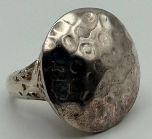Sterling Silver Openwork Textured Ring Size 7-8