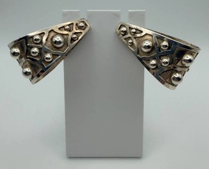 Sterling Silver Geometric Clip-On Earrings