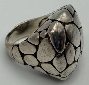 Sterling Silver Pebble Design Ring Size 6