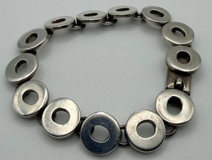 Sterling Silver Linked Disk Bracelet
