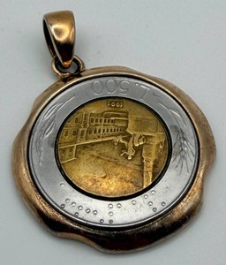 Sterling Silver Coin Pendant Size 12