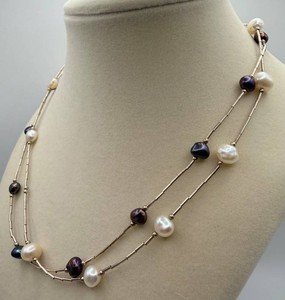 Double-Strand Multicolor Pearl Necklace