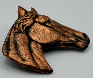 Copper-Tone Horse Head Brooch