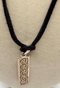 Sterling Celtic Knot Pendant Necklace With Black Cord