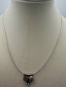 Modern Snake-Chain Necklace With Geometric Pendant