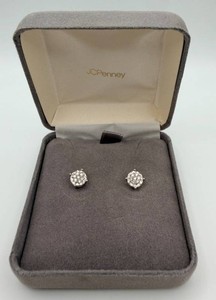 Jcpenney 925 Sterling Silver Cluster Stud Earrings