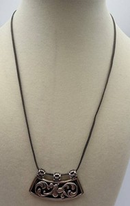 Sterling Openwork Floral Statement Pendant Necklace