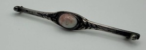 Ornate Bar Brooch With Iridescent Shell Inlay