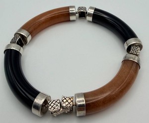 Brown & Black Segmented Sterling Bracelet