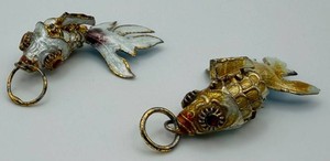 Decorative Enamel-Style Fish Charms With Rings (Lot of 2)