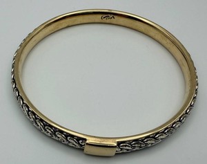 Two-Tone Woven Design Bangle Bracelet