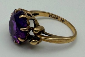 10K Gold Purple Gemstone Ring Size 6