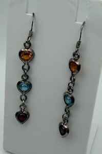 Heart Design Multicolor Dangling Earrings