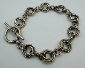 Silver-Tone Chunky Interlocking Link Chain Bracelet
