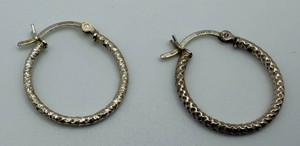 Textured Sterling Hoop Earrings