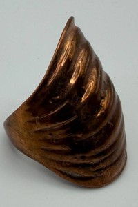 Carved Sculptural Ridged Ring Size 7