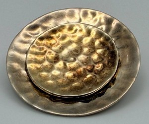 925 Sterling Silver Oval Pendant With Textured Inlay