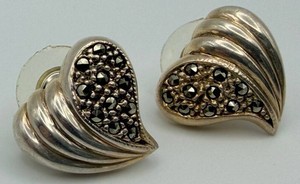 Sterling Silver Fan-Shaped Statement Earrings