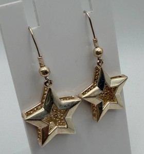 925 Sterling Silver Star Dangle Earrings