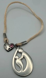 Pendant Necklace With Heart Charm and Pink Accent