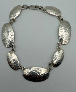Hammered Sterling Oval-Link Bracelet