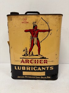 Vintage ARCHER 2 Gallon Motor Oil Can