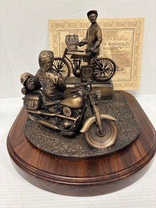 Fantastic Large Heavy Solid Bronze HARLEY DAVIDSON 90th Anniversary Sculpture wCOA