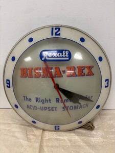 Fantatsic Working Original 1950s REXALL Pharmacy Bubble Glass Advertising Clock&nbsp