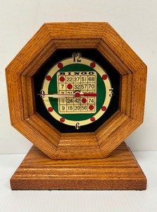 Fun Handmade BINGO Oak Desk or Mantel Clock
