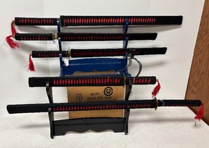 Set of 4 Samurai Style Swords wStand