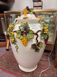 Huge High End Handmade Italian Heavy Ceramic Urn Vessel wLid