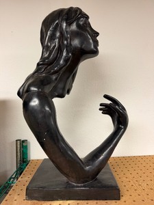 Excellent Large Signed Vintage 1970s Morfy - Austin Production Figural Sculpture of a Woman