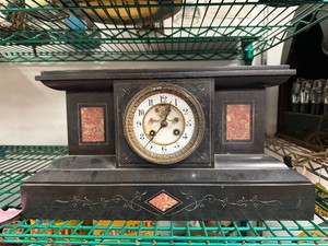 Excellent Condition Working Antique French Slate Mantel Clock