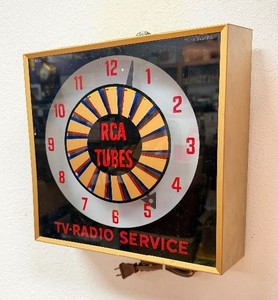 Fantatsic Working Vintage RCA Tubes - TV Radio Service Dealer Advertising Motion Clock