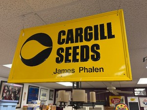 Nice Condition Vintage Embossed Tin CARGILL SEEDS Advertising Farm Sign