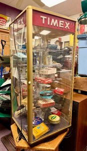 Vintage TIMEX Store Display Case Full of Tobacco Pipes &amp Supplies