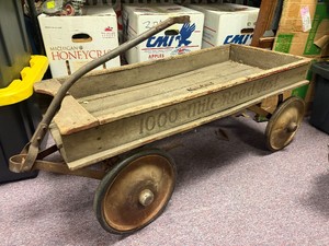 Vintage 1930s era 1000 Mile Road Test Wooden Wagon