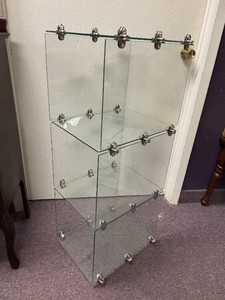 Quality 3-Section Glass &amp Chrome Display Cabinet