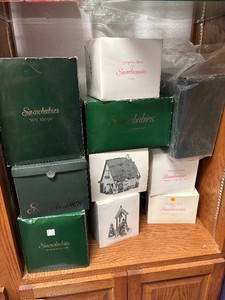 Contents of Shelf&nbsp Mint in Box SNOWBABIES &amp Christmas Village Houses  Buildings