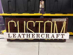 Working CUSTOM LEATHERCRAFT Lighted Neon Sign