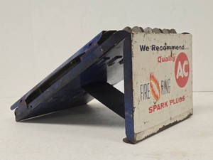 Vintage AC Fire Ring Spark Plugs Advertising Store Display Rack