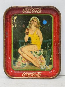 Original 1932 COCA COLA Tin Litho Advertising Tray