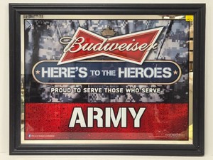 Budweiser ARMY Beer Mirror Sign