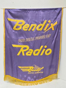 Vintage 1950s era BENDIX Aviation Radio Advertising Banner Sign