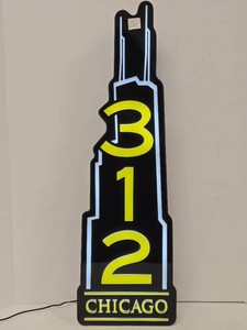 Working 312 Chicago Lighted Advertising Sign