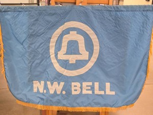 Large Vintage 1950s era NORTHWEST BELL Telephone advertising Banner Sign